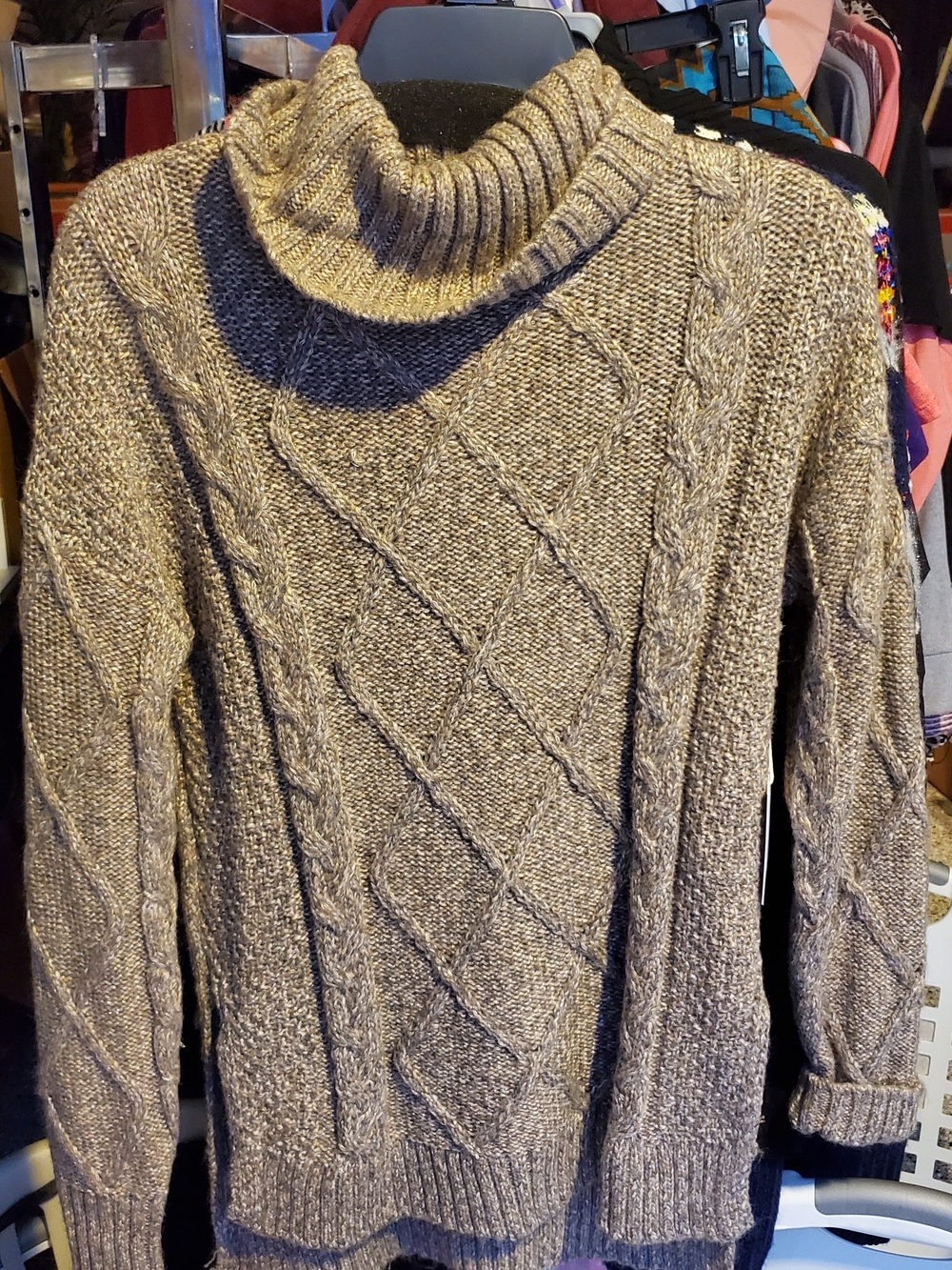 LC Lauren Conrad Brown Marled Turtleneck Sweater
